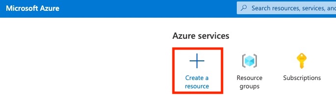 azure portal create resource dialog 